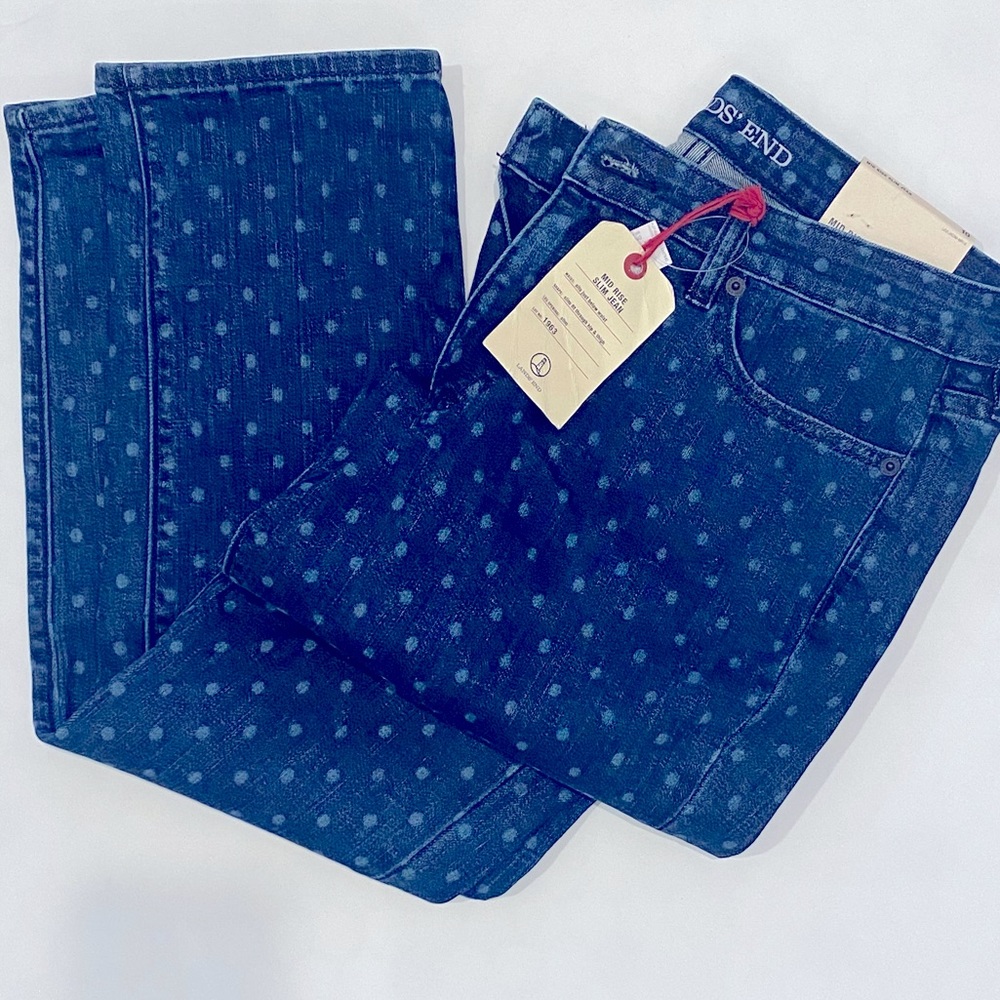 NWT Slim Leg Polka Dot Jeans